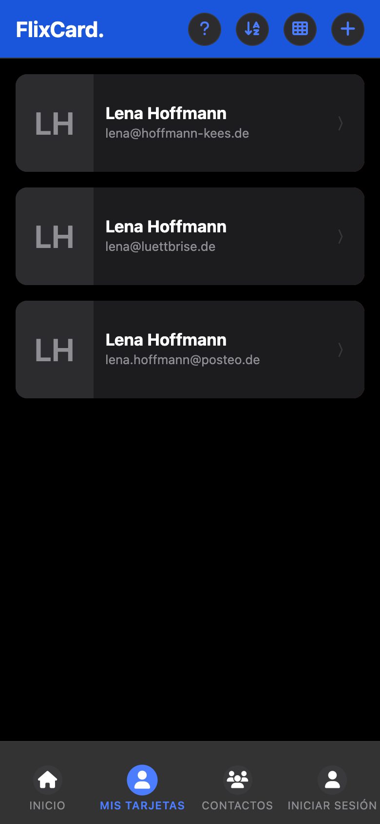 Mis tarjetas: tres tarjetas de Lena Hoffmann